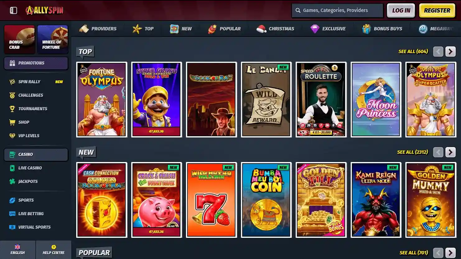 All Spin casino review section 4