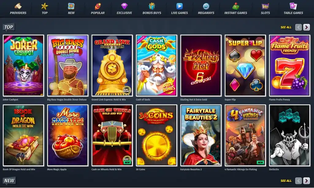 All Spin casino review section 6